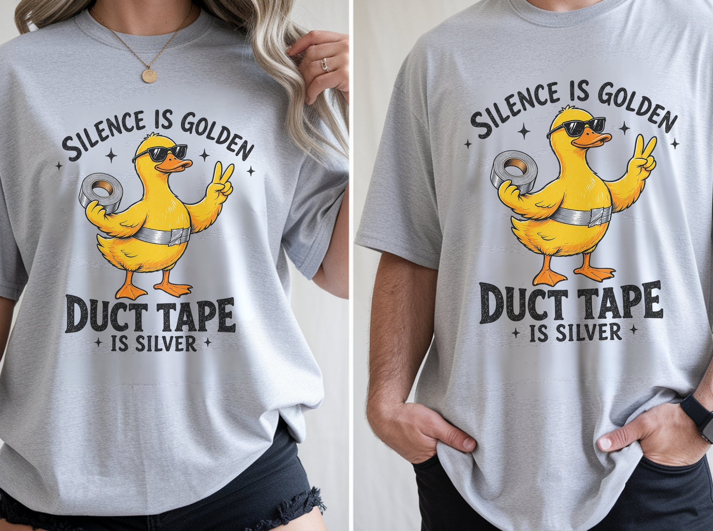 Silence Is Golden Duct Tape Is Silver Graphic Tee