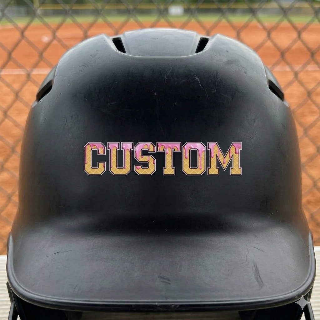 Custom Softball / Baseball Helmet Name Decals