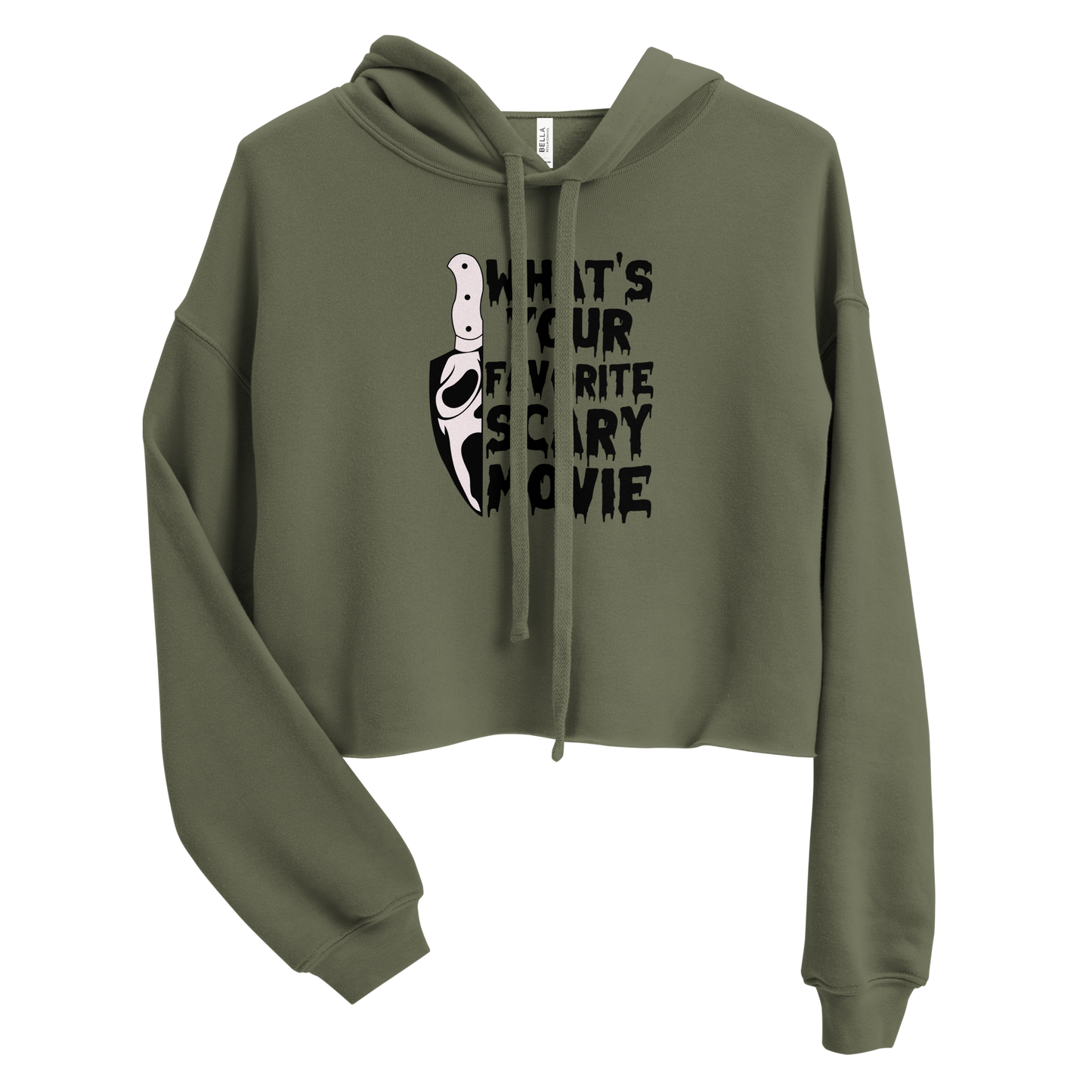 Scary movie front only cropped sweatshirt