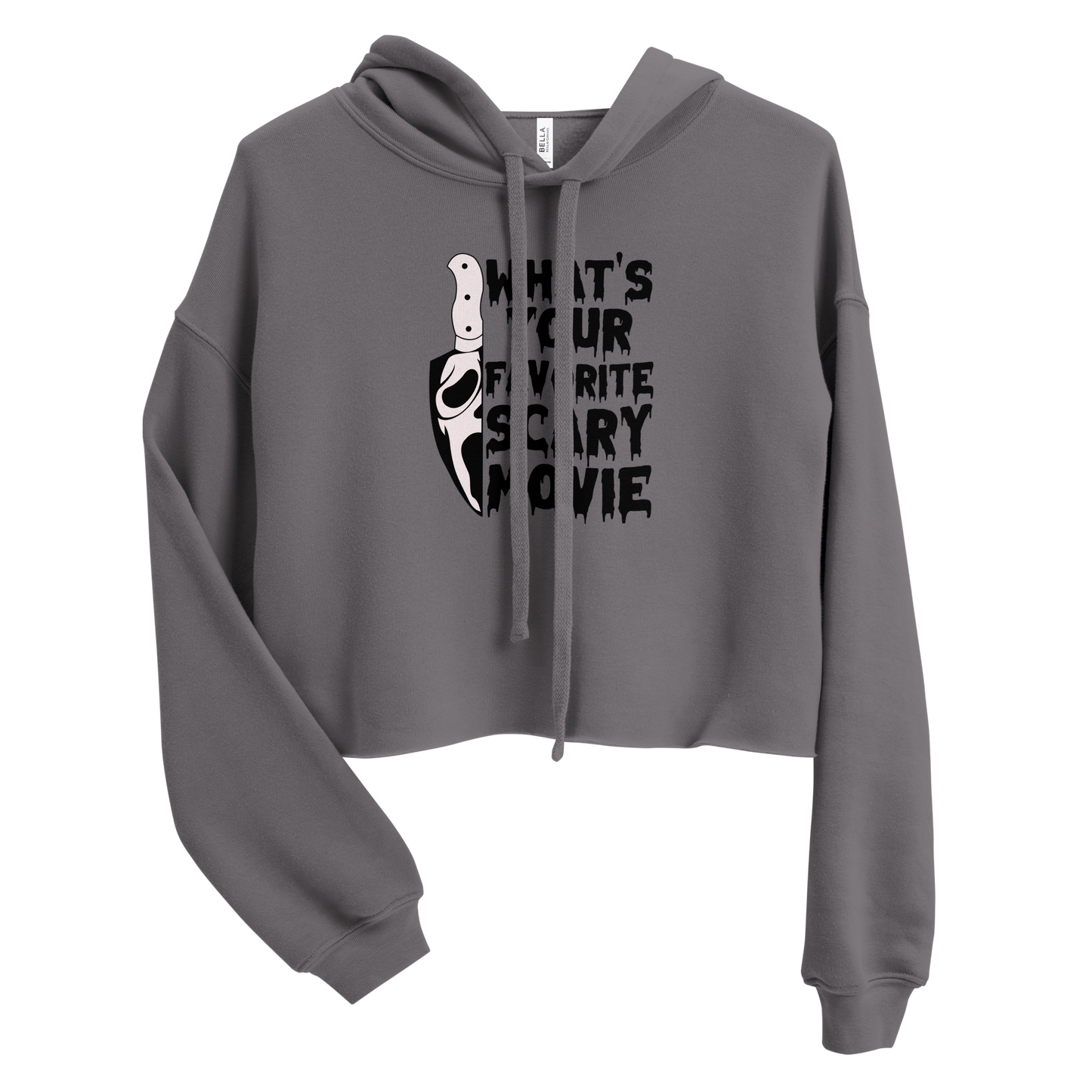 Scary movie front only cropped sweatshirt