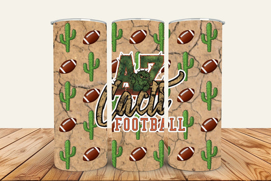 AZ Cacti Football Stainless Steel 20oz Tumbler – Desert Custom Fan Gear