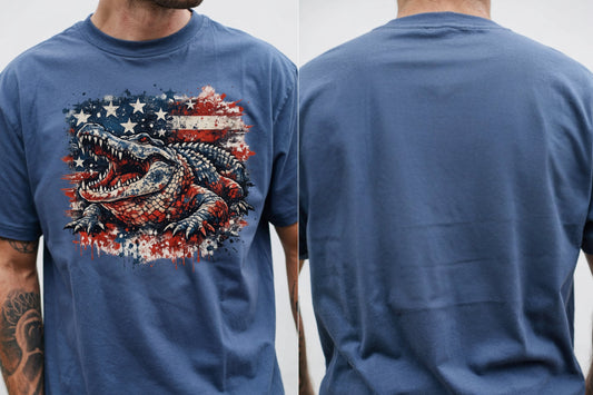 Patriotic Alligator Graphic Tee