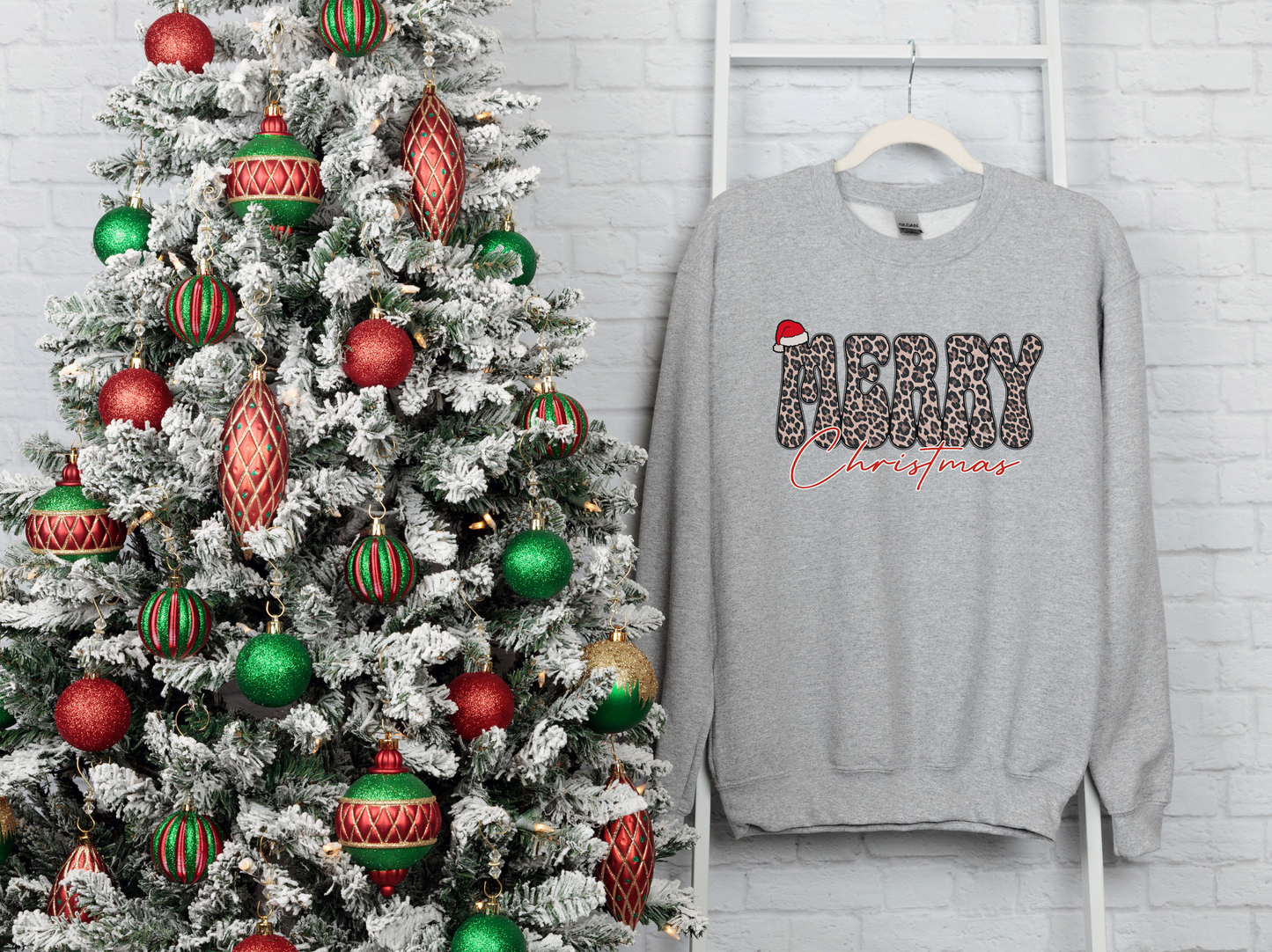 Merry Christmas Leopard Print Sweatshirt