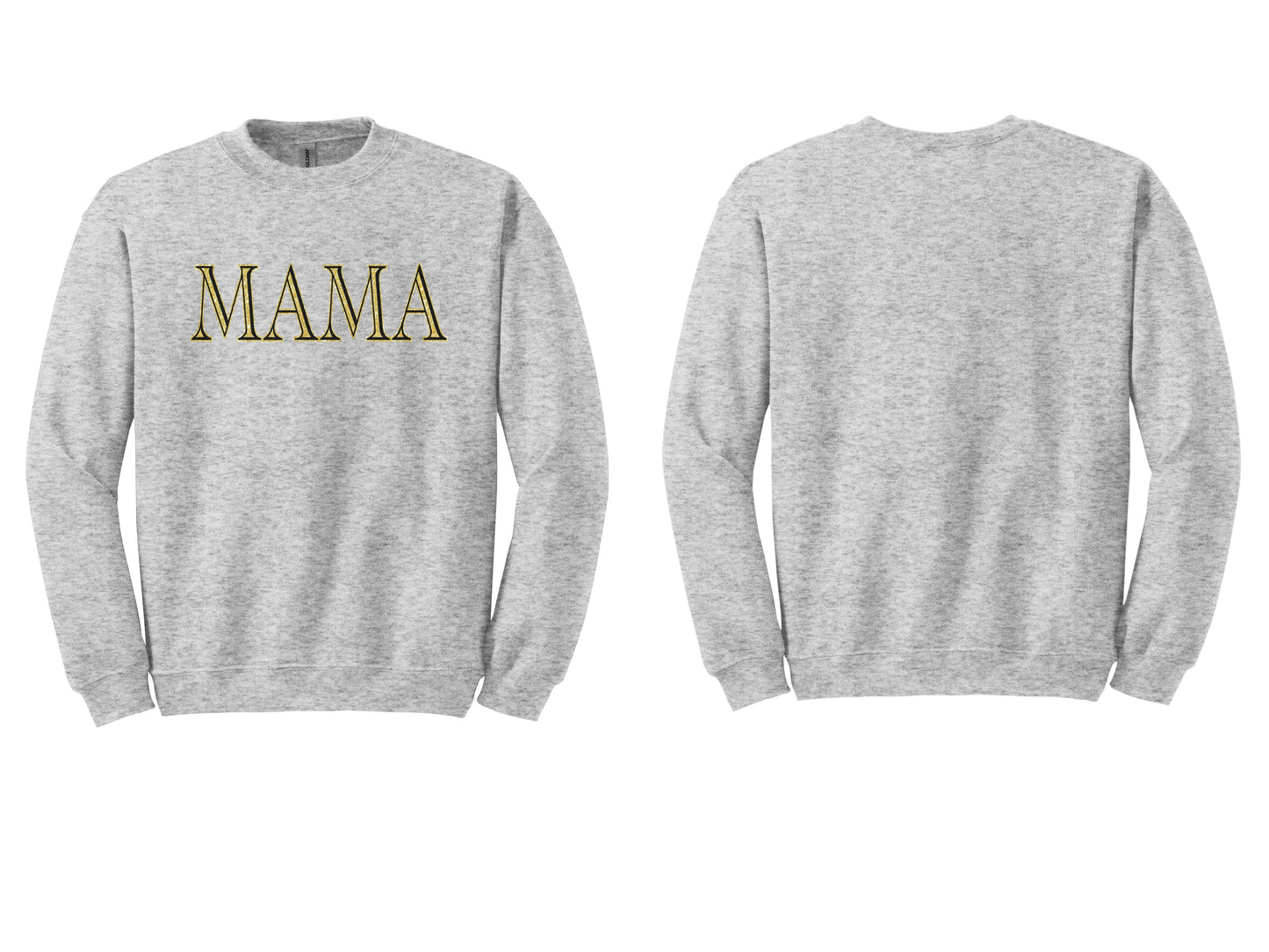 The Signature "MAMA" Gold-Glint Tee & Sweatshirt