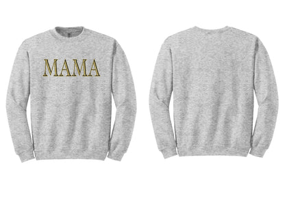The Signature "MAMA" Gold-Glint Tee & Sweatshirt