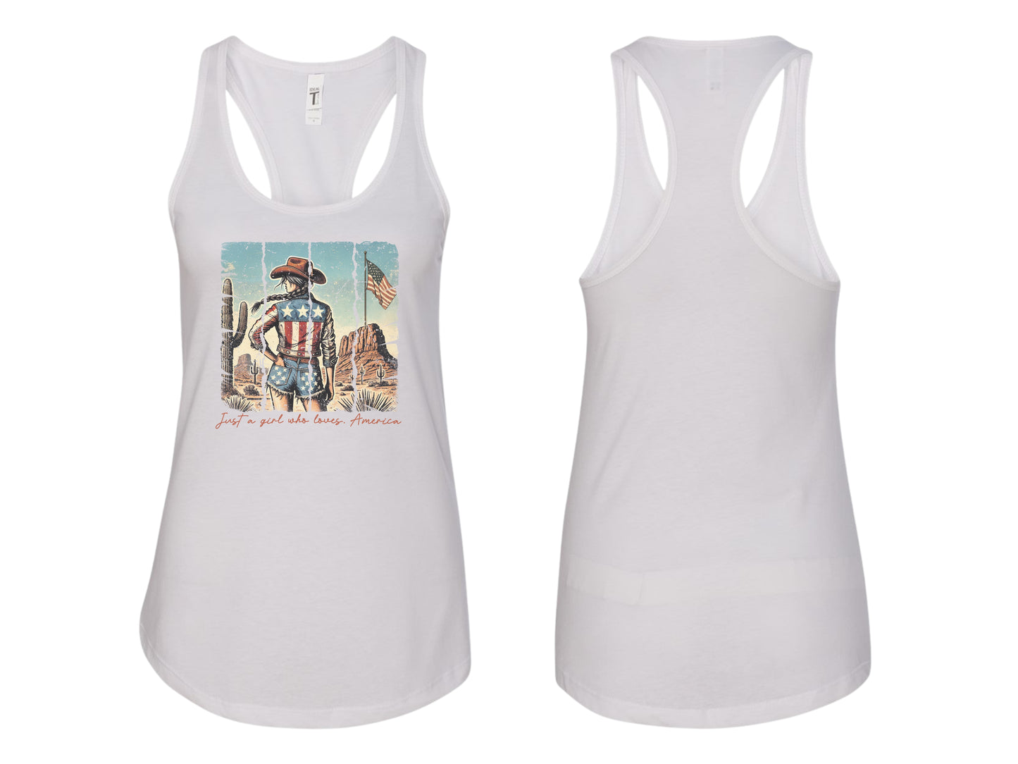 Just a Girl Who Loves America Patriotic Apparel