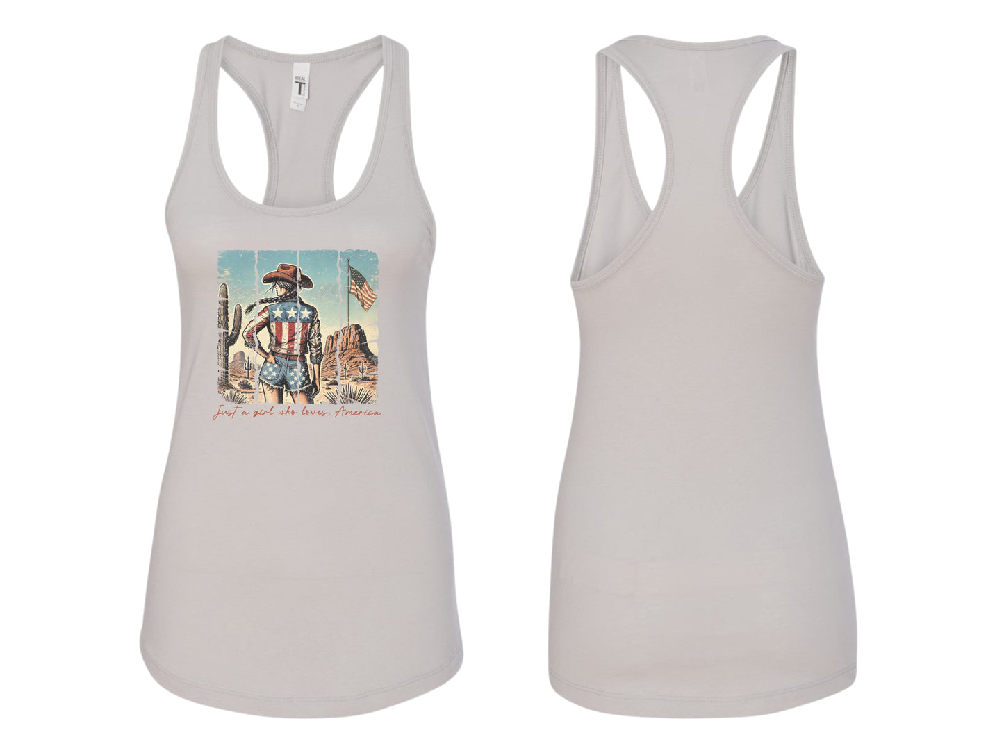 Just a Girl Who Loves America Patriotic Apparel
