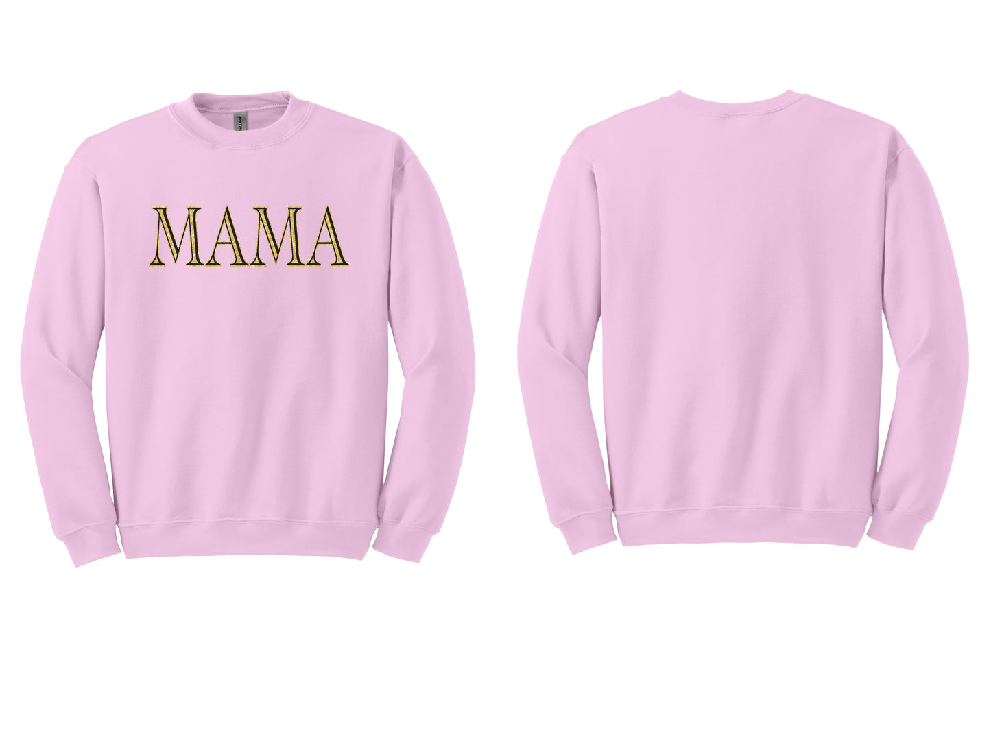 The Signature "MAMA" Gold-Glint Tee & Sweatshirt
