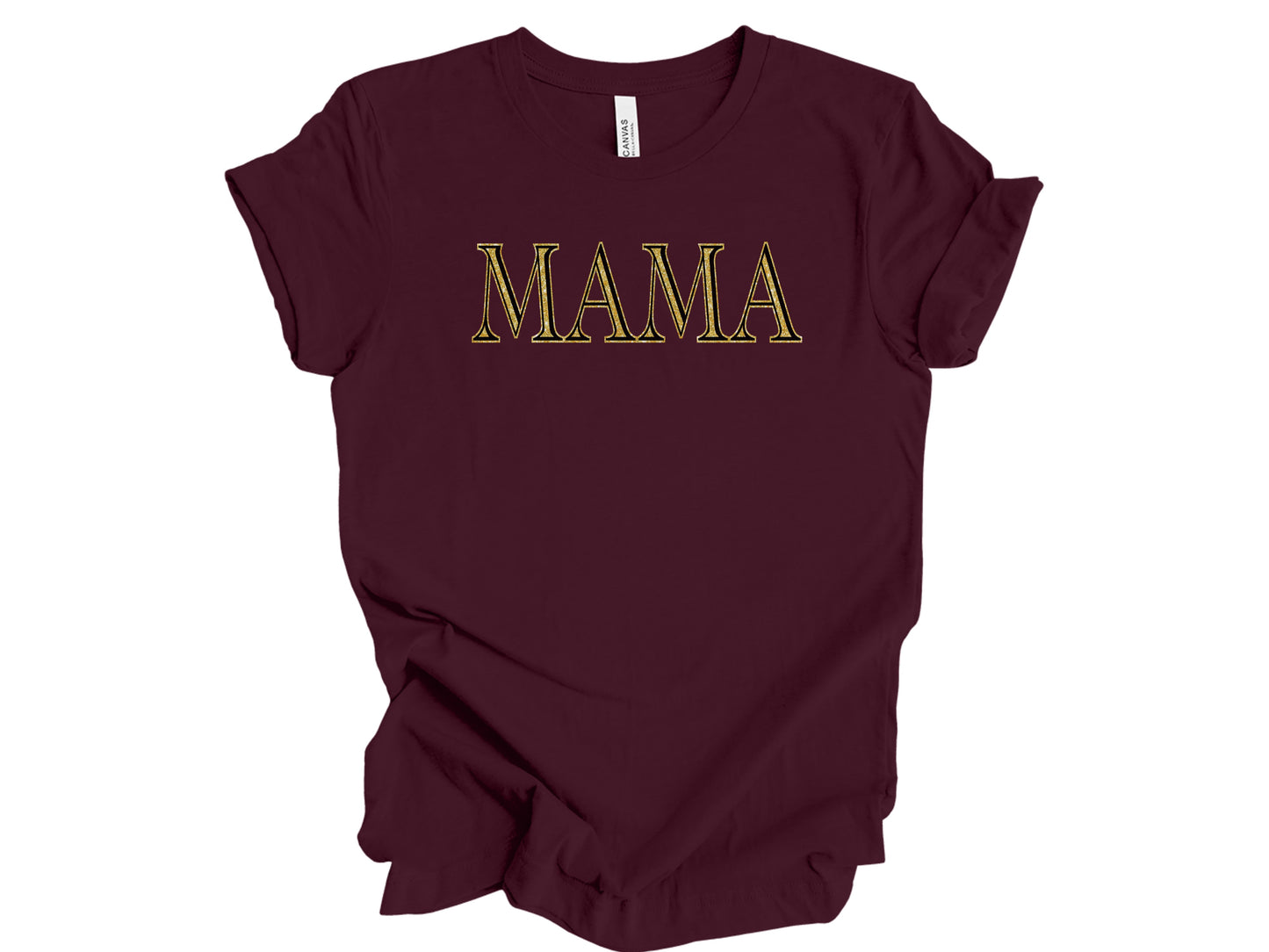 The Signature "MAMA" Gold-Glint Tee & Sweatshirt