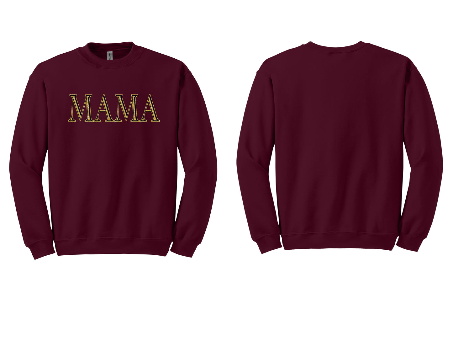 The Signature "MAMA" Gold-Glint Tee & Sweatshirt