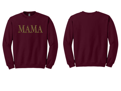 The Signature "MAMA" Gold-Glint Tee & Sweatshirt