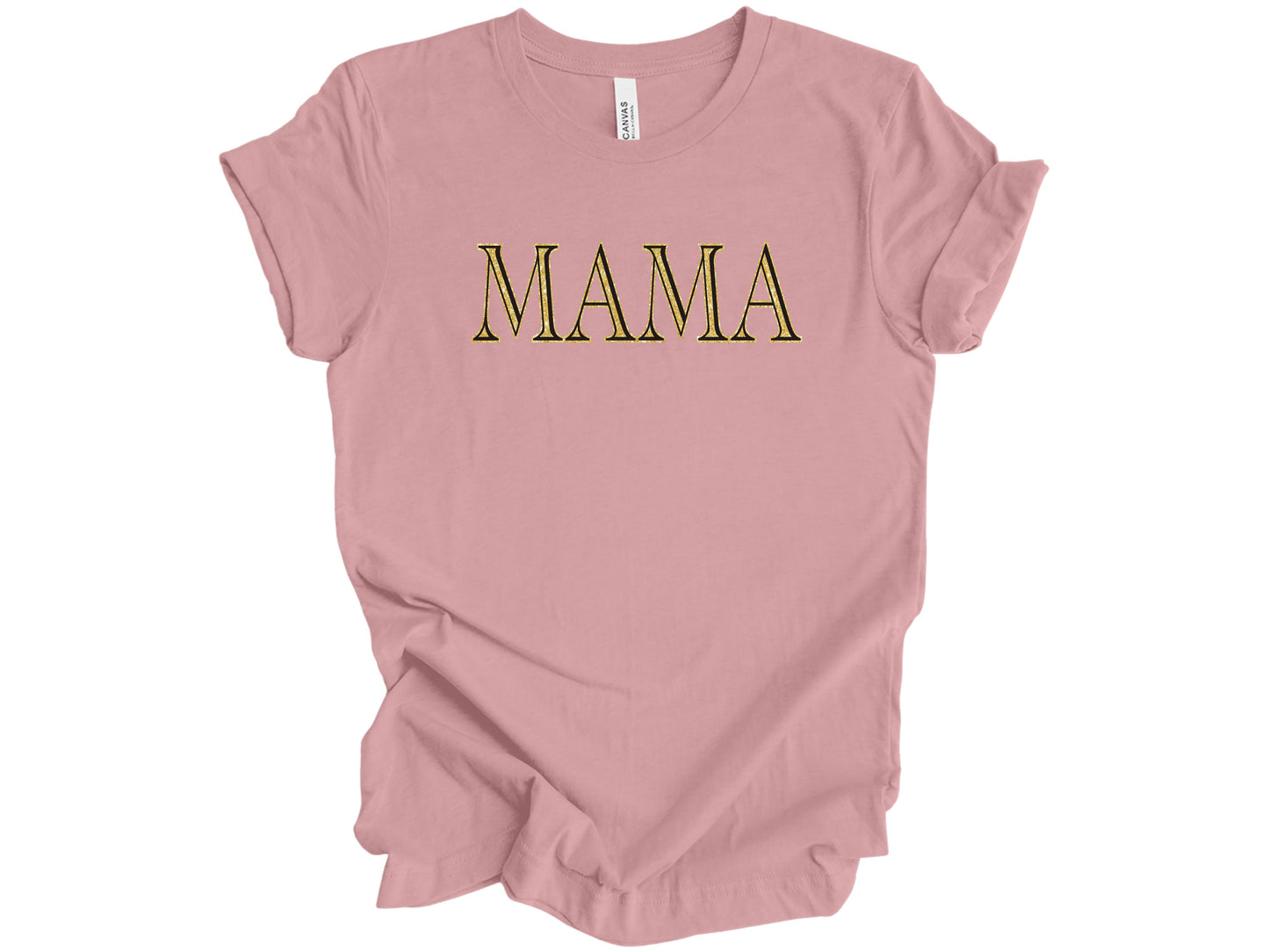 The Signature "MAMA" Gold-Glint Tee & Sweatshirt