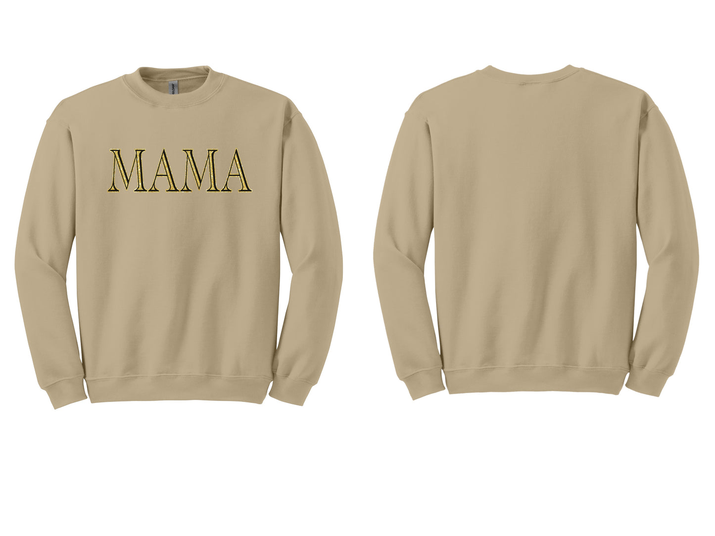 The Signature "MAMA" Gold-Glint Tee & Sweatshirt