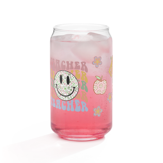 The "Retro Teacher Era" 16 oz Can-Shaped Glass