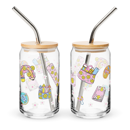 The "Happy Classroom" Era 16oz Glass Can