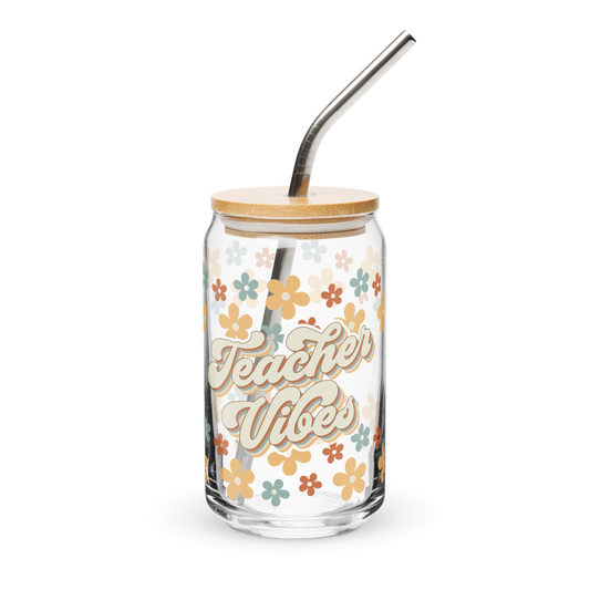The "Teacher Vibes" Era 16 oz Can-Shaped Glass