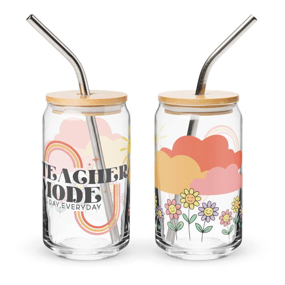 The "Teacher Mode" Era 16 oz Can-Shaped Glass