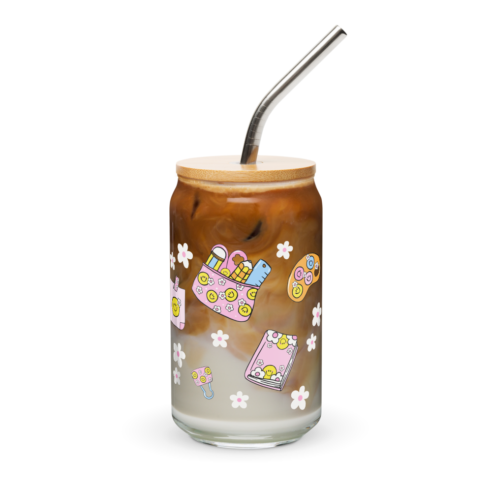 The "Happy Classroom" Era 16oz Glass Can