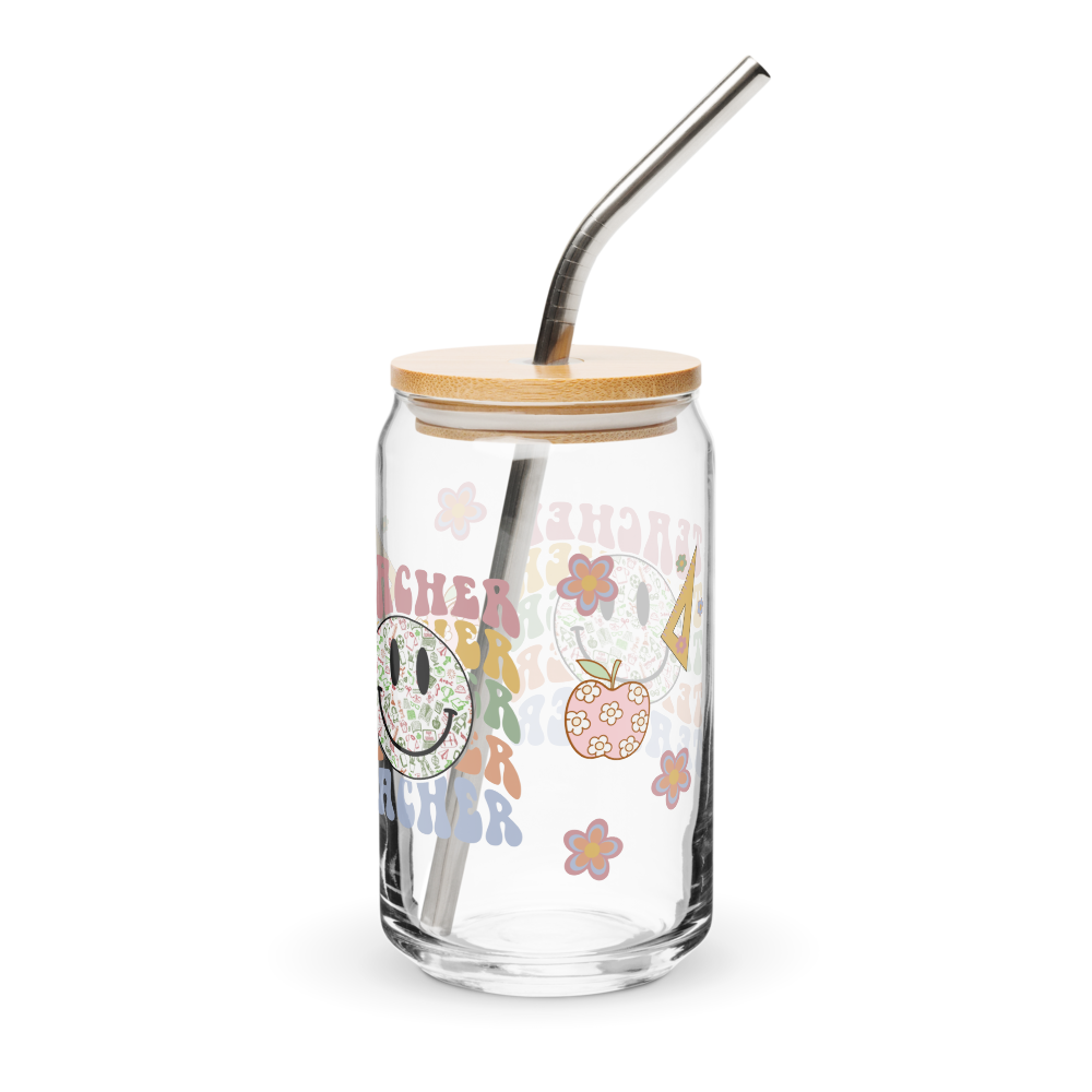The "Retro Teacher Era" 16 oz Can-Shaped Glass