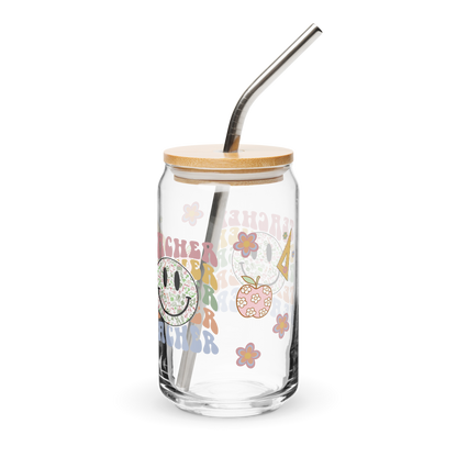 The "Retro Teacher Era" 16 oz Can-Shaped Glass
