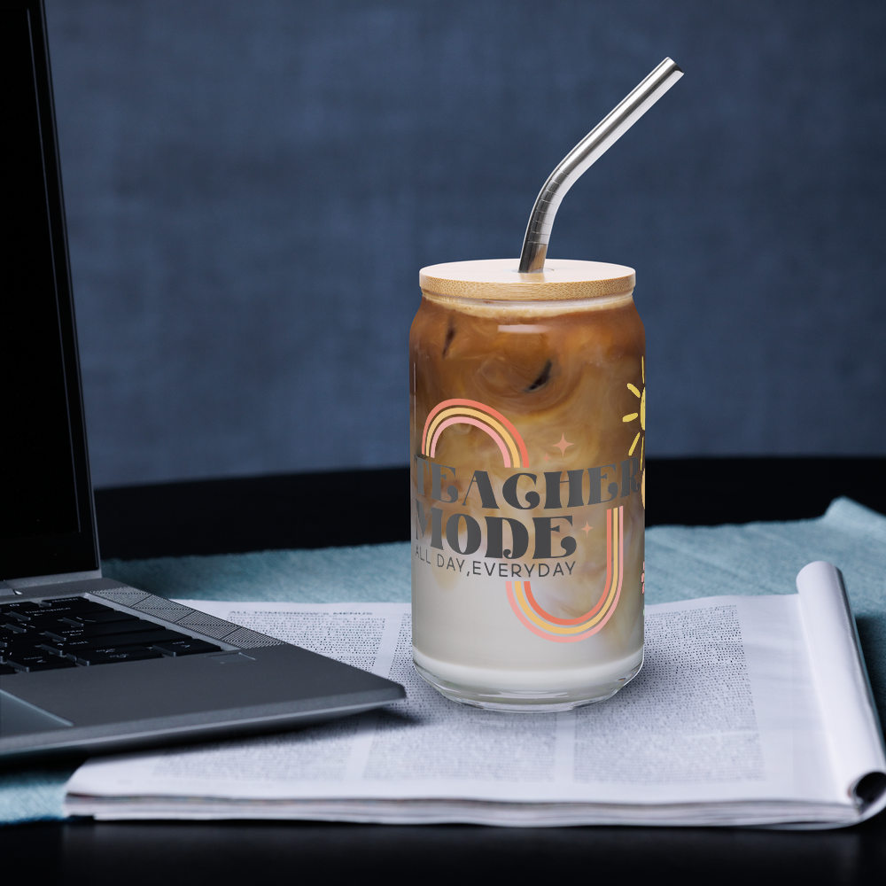 The "Teacher Mode" Era 16 oz Can-Shaped Glass