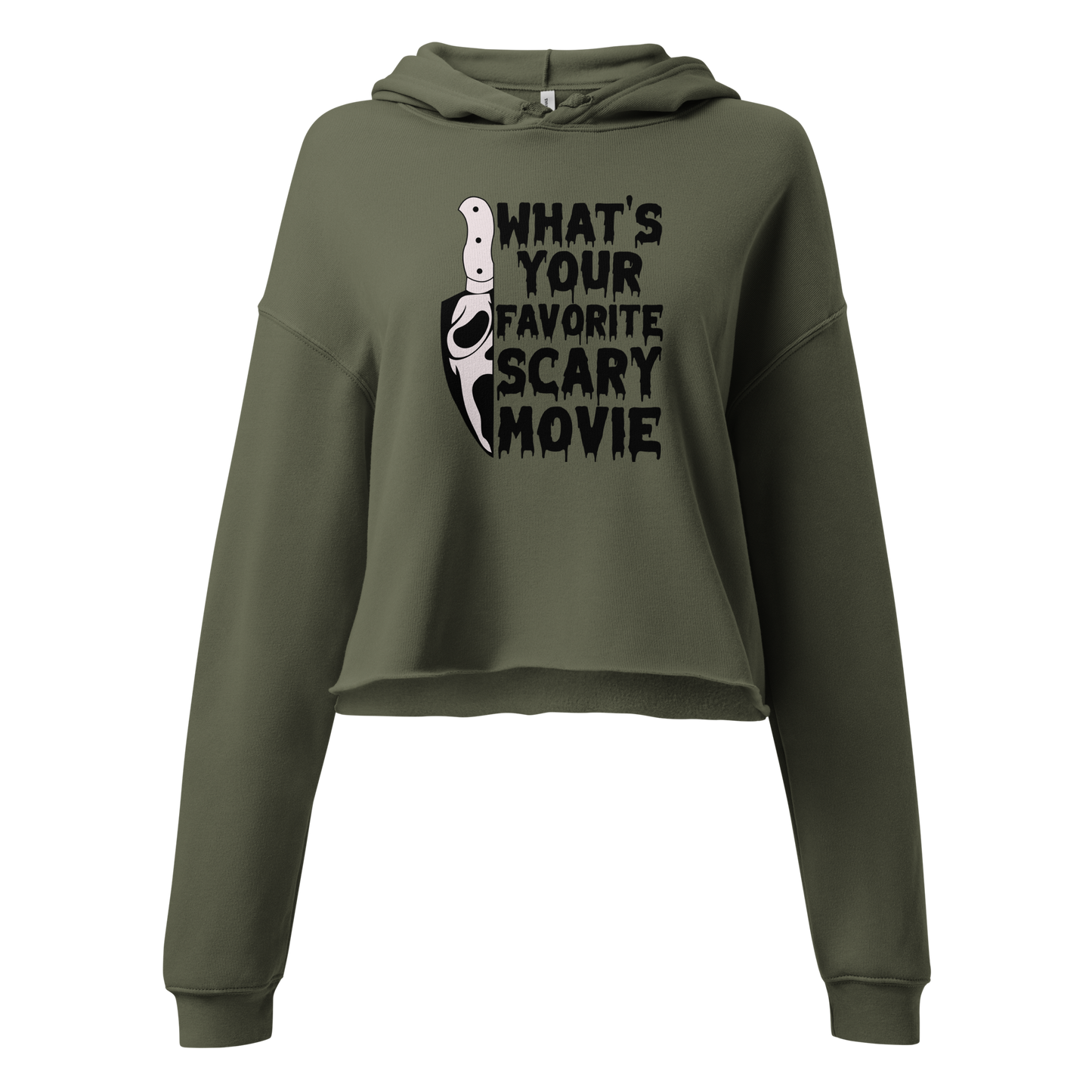 Scary movie front only cropped sweatshirt