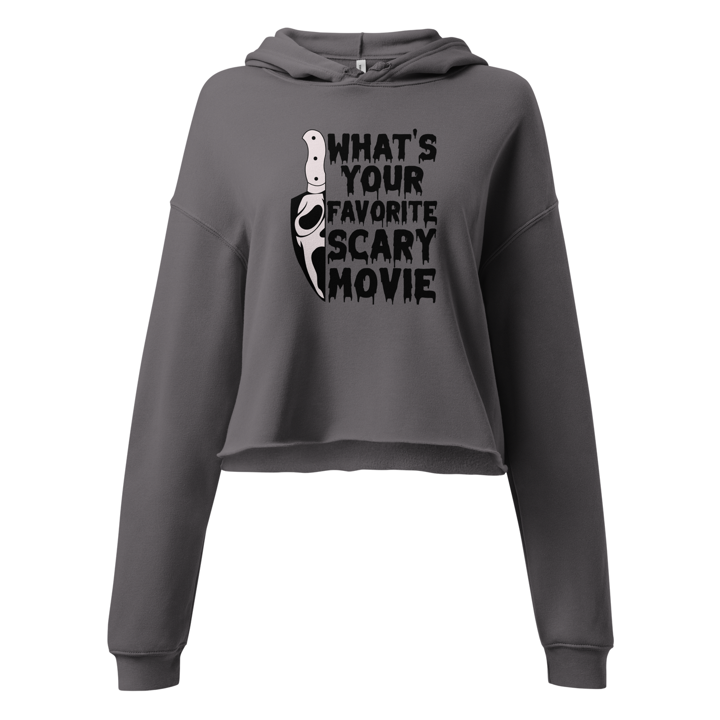 Scary movie front only cropped sweatshirt